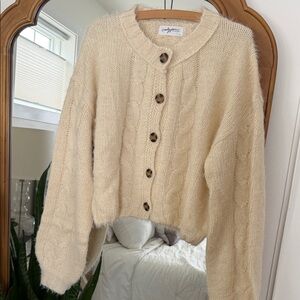 CJLA Cozy Cream Cable Knit Sweater
